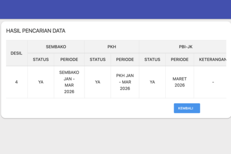 Cara Cek Desil Bansos Online April 2026, Masukkan NIK KTP, Langsung Muncul Statusnya