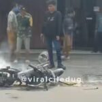 Detik-detik Motor Thunder Terbakar Usai Isi BBM di SPBU Tangerang, Api Cepat Membesar