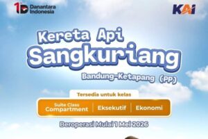 KA Sangkuriang Bandung-Ketapang PP Diluncurkan 1 Mei 2026, Ada Diskon Tiket 50 Persen